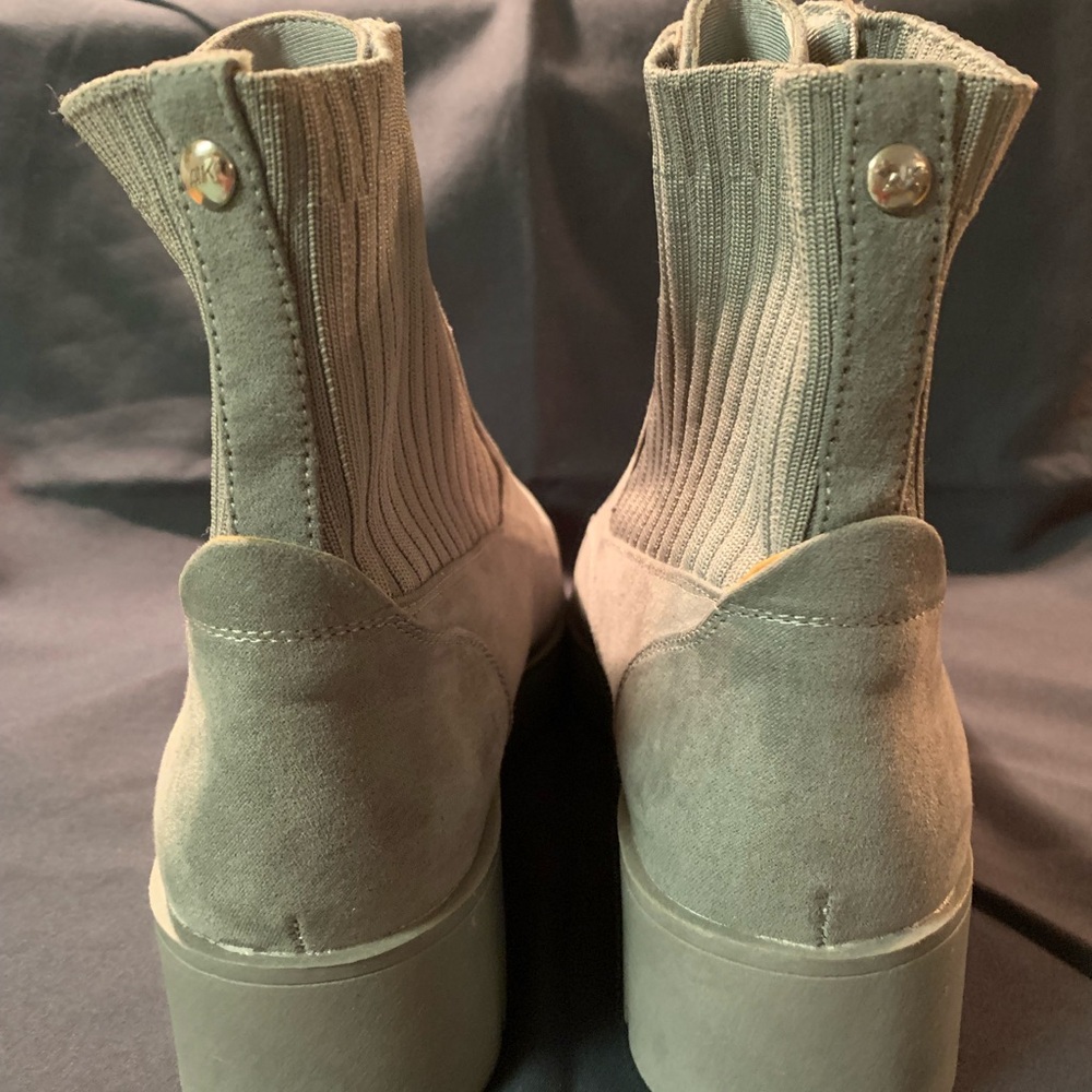 Anne Klein Gray Ankle Boots with Rugged Sole - Picture 2 of 10